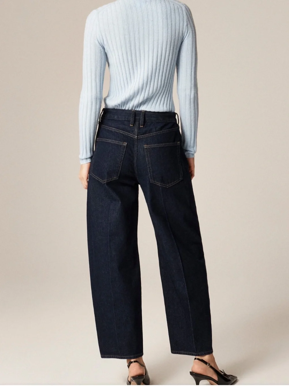 J Crew Barrel-Leg Jeans in Dark Rinse Wash